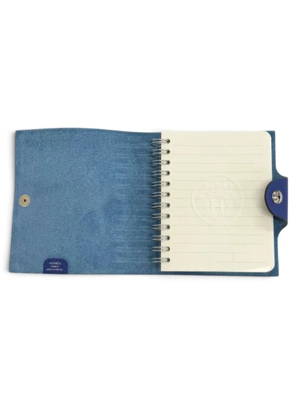 Hermes Ulysse Mini Note Cover Togo Blue Brighton Clou de Selle Snap Button